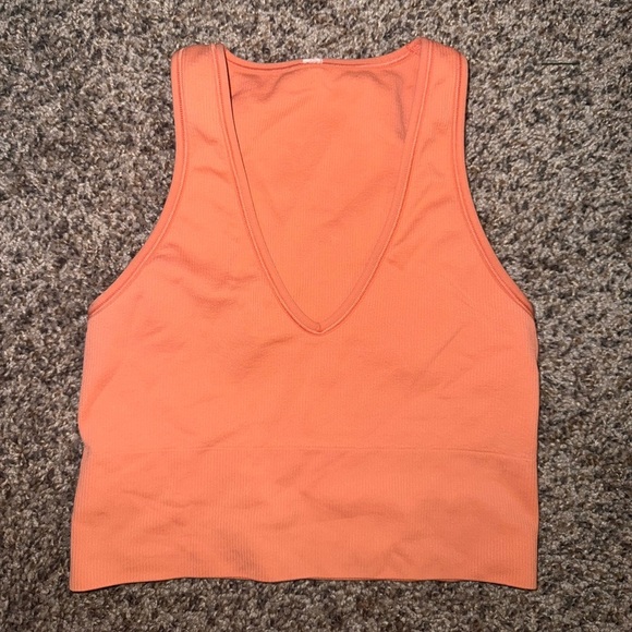 Athleta Aurora Seamless Crop Ribbed Tank Bright Orange Size XS NWOT - Picture 4 of 7